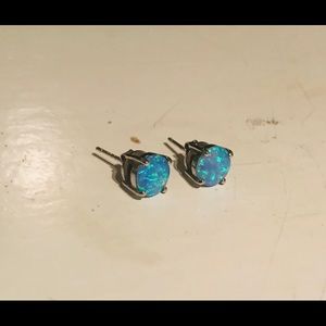 Real Opal Stud Earrings